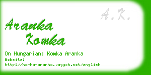 aranka komka business card